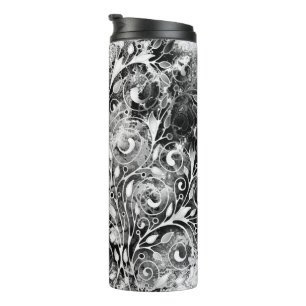 Tree Of Life - Spirals Leaves Grunge Style 1 Thermal Tumbler