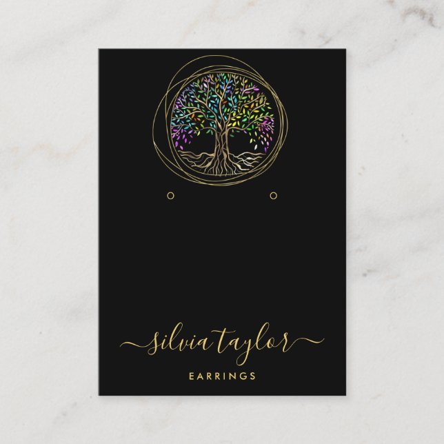 Tree of Life Spiritual Tree Organic Business Card (Front)