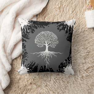 Tree of Life Splatter Throw Pillow