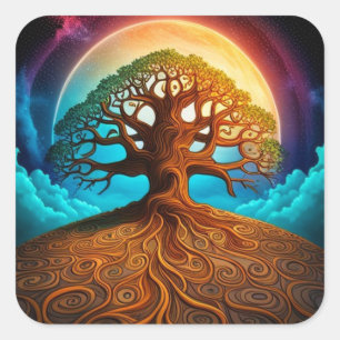 Tree of Life Square Stickers