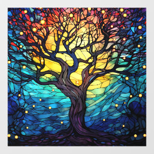 Tree of Life Stained Glass Window Cling