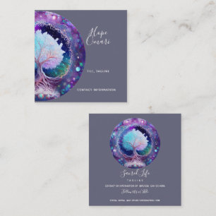 Tree of Life   Starry Night Square Business Card