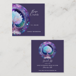 Tree of Life   Starry Night Square Business Card