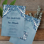 Tree of Life Stars Custom Bat Bar Mitzvah QR Code Invitation<br><div class="desc">Perfect card to announce a bat mitzvah, bar mitzvah or other Jewish celebration! Hand made art for you! FULLY CUSTOMIZABLE! Click on “Personalise” above to edit the text and add your link to the QR code on the back. Click "edit using design tool" to adjust the fonts, colours and placements...</div>
