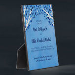 Tree of Life Stars Custom Bat Bar Mitzvah Sign Plaque<br><div class="desc">Perfect small sign to welcome guests to a bat mitzvah, bar mitzvah or other Jewish celebration! Hand made art for you! FULLY CUSTOMIZABLE! Click on “Personalise” above to edit the text. Click "edit using design tool" to adjust the fonts, colours and placements and to add text if you prefer. Check...</div>