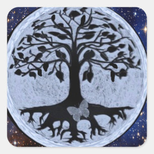 Tree of Life Stars Square Sticker