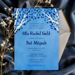 Tree of Life Stars Watercolor Bat Bar Mitzvah Invitation<br><div class="desc">Perfect card to announce a bat mitzvah, bar mitzvah or other Jewish celebration! Hand made art for you! FULLY CUSTOMIZABLE! Click on “Personalise” above to edit the text.. Click "edit using design tool" to adjust the fonts, colours and placements and to delete the back side watercolor design if you prefer....</div>