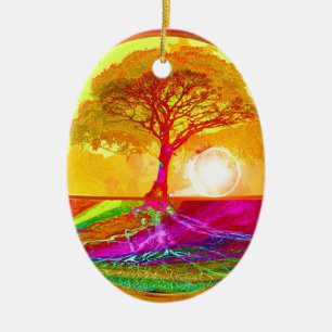 Tree of Life Sunrise Ceramic Tree Decoration