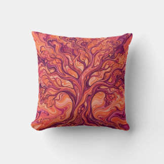 Tree of Life Sunset Throw Pillow