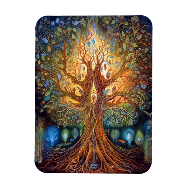 Tree Of Life Surreal Nature Art Magnet (Vertical)