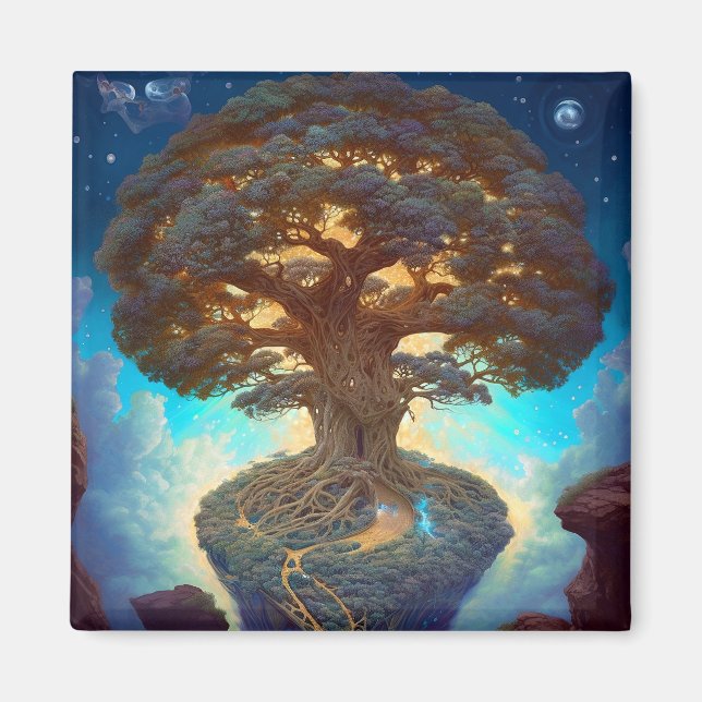 Tree Of Life Surreal Nature Art Magnet (Front)