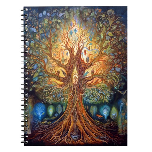Tree Of Life Surreal Nature Art Notebook (Front)