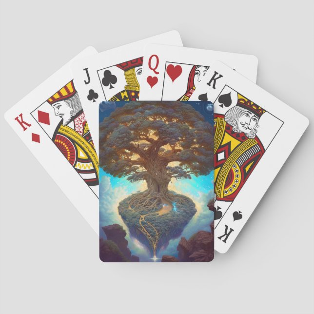 Tree Of Life Surreal Nature Art Playing Cards (Back)