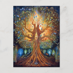 Tree Of Life Surreal Nature Art Postcard
