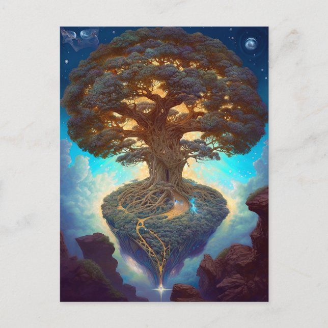 Tree Of Life Surreal Nature Art Postcard (Front)