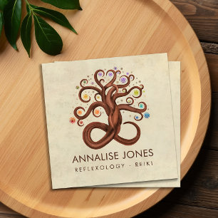 Tree of Life Swirl  Square Business Card
