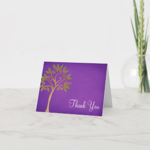 Tree of Life Swirls Purple Thank You Card