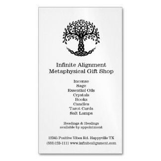 Tree of Life Symbol for Metaphysical Shop Business Magnetic Business Card