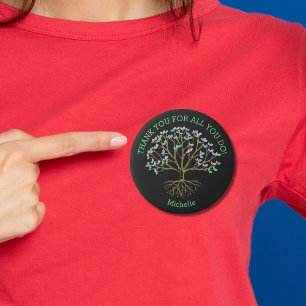 Tree of Life Thank You for All You Do Appreciation 7.5 Cm Round Badge