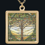 Tree of Life/Tiffany Stained Glass Window Gold Plated Necklace<br><div class="desc">Vintage Art.  Makes a meaningful,  loving gift for her for almost all occasion. Thanks for viewing.</div>