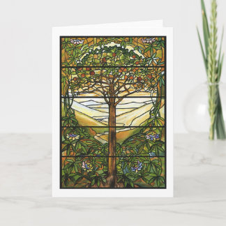 Tree of Life/Tiffany Stained Glass Window Holiday Card