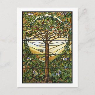 Tree of Life/Tiffany Stained Glass Window Postcard
