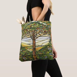 Tree of Life Tiffany Stained Glass Window Tote Bag