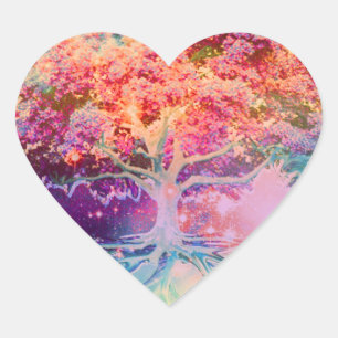 Tree of Life Tranquillity Heart Sticker