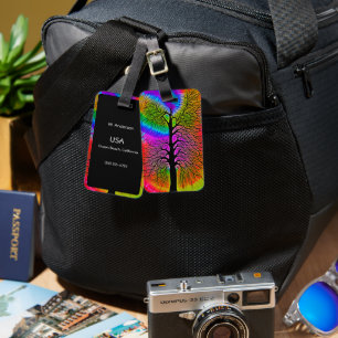 [Tree of Life] v2 Colourful Rainbow Tie-Dye Luggage Tag