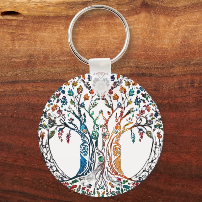 Tree of Life Vivid coloured  Key Ring (Back)