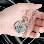 Tree Of Life Watch<br><div class="desc">This unique necklace watch is decorated with a colourful Tree of Life mosaic design.
Original Mosaic © Michele Davies.</div>