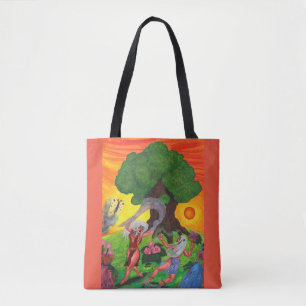 Tree of Life Watercolor Dance Joy Love Art Tote Bag