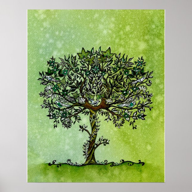 Tree of Life watercolor painting Poster (Front)