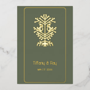  Tree of Life Wedding Foil Invitation