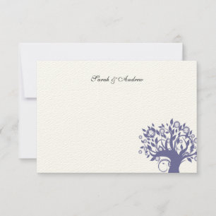 Tree of Life Wedding Thank You Note Purple 669 Card