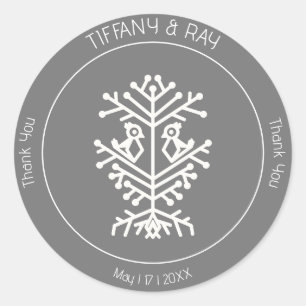 Tree of Life Wedding Thank You Sticker