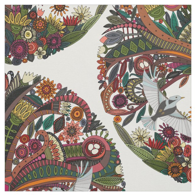 tree of life white fabric (Swatch)