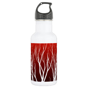 Tree of Life: White trees on Red Art 532 Ml Water Bottle