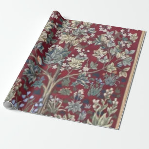 Tree Of Life William Morris Red Wrapping Paper