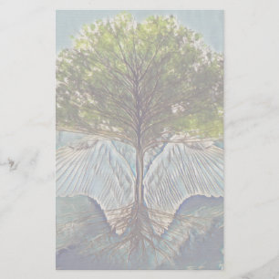 Tree of Life with Angel Wings Stationery