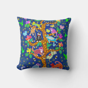 Tree of Life with Cats and Birds Cushion