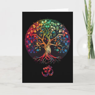 Tree Of Life With Om Symbol Yoga  Card