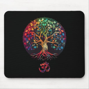 Tree Of Life With Om Symbol Yoga  Mouse Mat