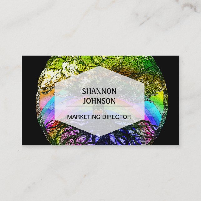 Tree of Life with Rainbow Heart Business Card (Front)