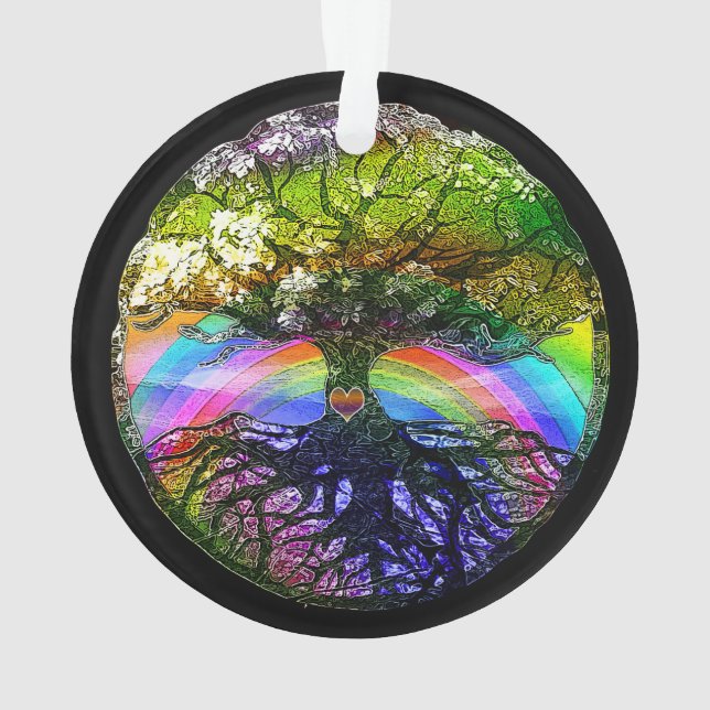 Tree of Life with Rainbow Heart Ornament (Back)