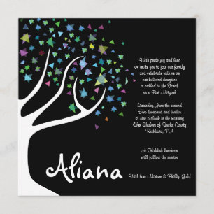 TREE of LIFE with STARS Bat Mitzvah Invitation