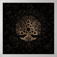 Tree of life with Triquetra on Futhark pattern