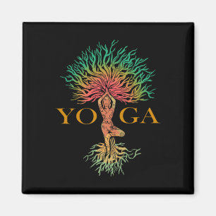 Tree Of Life With Woman Yoga Chakra Haka Yoga  Magnet