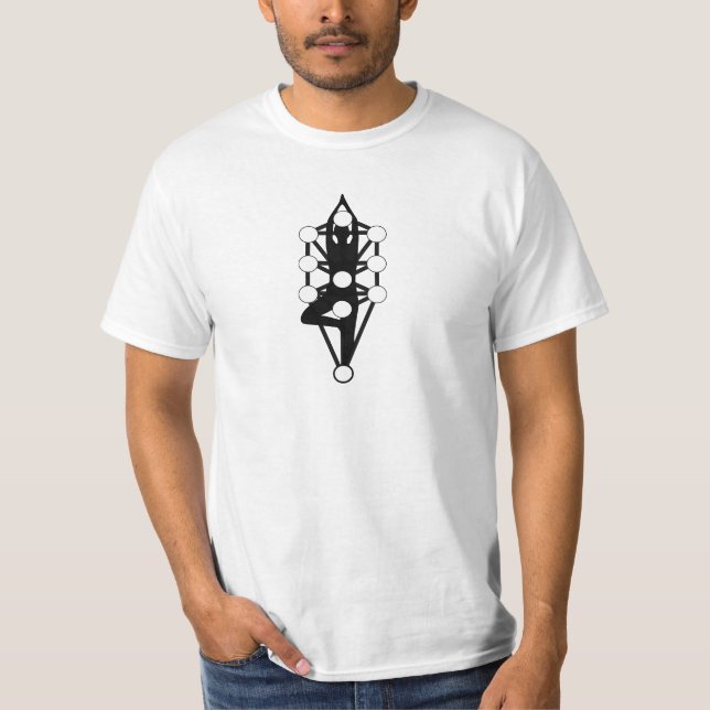 Tree of Life with Yoga Tree Pose T-Shirt (Front)