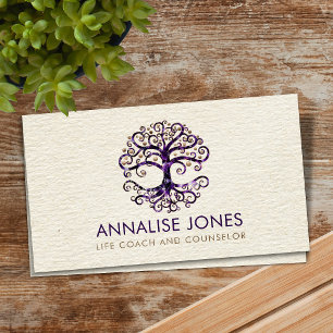 Tree of Life - Yggdrasil - Amethyst and Gold Business Card
